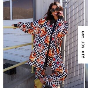 Dressed in LALA Checkered Tiger Print Set
